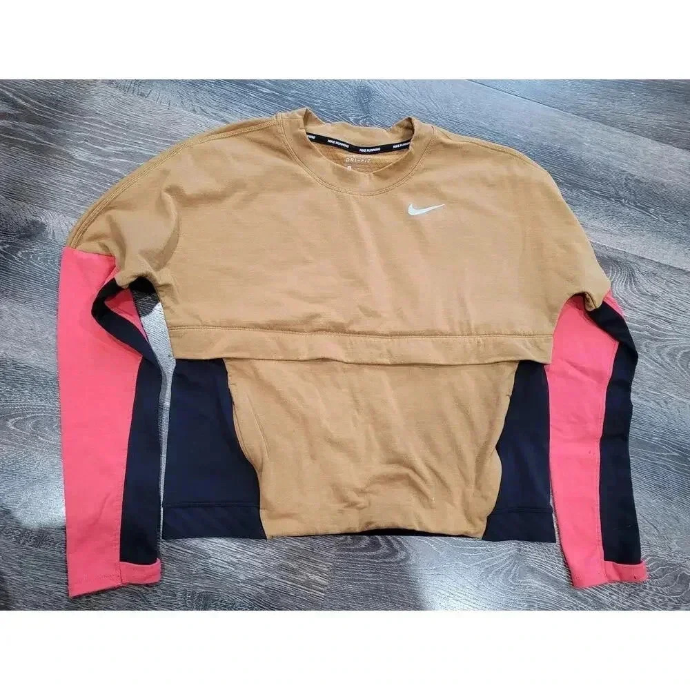 Nike Dri Fit Running Shirt Medium Women's Brown #8‎